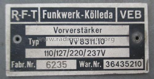 Vorverstärker VV 8311.10; Funkwerk Kölleda, (ID = 1842996) Verst/Mix