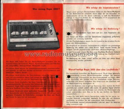 Regie 3000 Stereo HSM 02 S; Funkwerk Köpenick, (ID = 1517999) Diverses