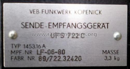 Sende-Empfangsgerät UFS 722 C - Typ 1453.16A; Funkwerk Köpenick, (ID = 1213116) Commercial TRX