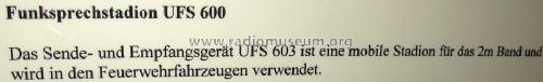Universal-Funk-System UFS 600; Funkwerk Köpenick, (ID = 1564425) Commercial TRX