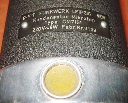 Kondensatormikrofon CM7151; Funkwerk Leipzig, (ID = 706054) Microphone/PU