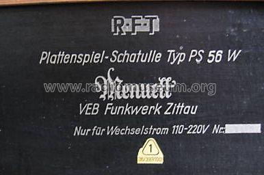 Menuett PS56W; Funkwerk Zittau, VEB (ID = 679457) Enrég.-R