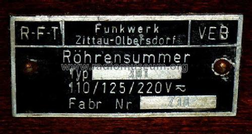 Röhrensummer 301; Funkwerk Zittau, VEB (ID = 1810375) teaching