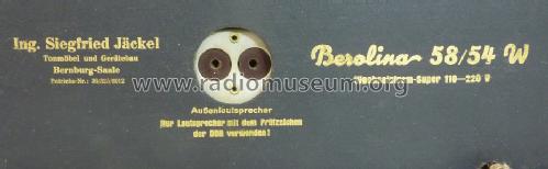 Berolina 58/54W; Funkwerkstätten (ID = 1194819) Radio