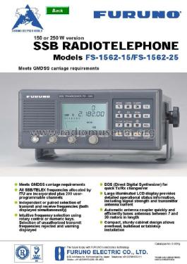 SSB Radiotelephone FS-1562A; Furuno Electric Co., (ID = 1816853) Commercial TRX