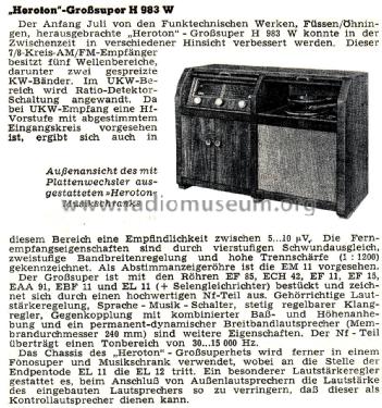 Heroton H983W; FWF, Funktechnische (ID = 2638164) Radio