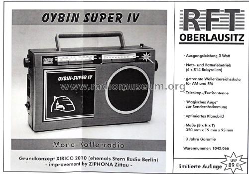 Oybin-Super IV KR2000 Typ 2333; FWZ- RFT Oberlausitz (ID = 2047505) Radio