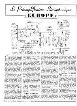 Préamplificateur Stéréo Europe ; Gaillard; Paris (ID = 2511412) Ampl/Mixer