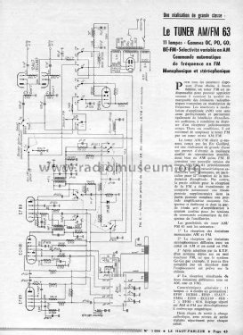 Tuner AM/FM 63; Gaillard; Paris (ID = 2055349) Radio