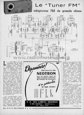 Tuner FM ; Gaillard; Paris (ID = 2159053) Radio