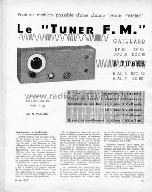 Tuner FM ; Gaillard; Paris (ID = 2159067) Radio