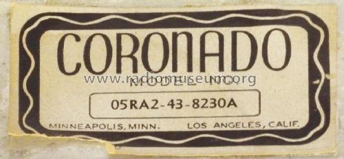 Coronado 05RA2-43-8230A; Gamble-Skogmo, Inc.; (ID = 2996094) Radio