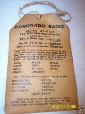 Coronado 43-6301 ; Gamble-Skogmo, Inc.; (ID = 2752555) Radio