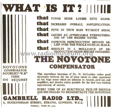 Novotone Compensator Types J, H, S.; Gambrell Bros.Ltd., (ID = 2914682) Diversos