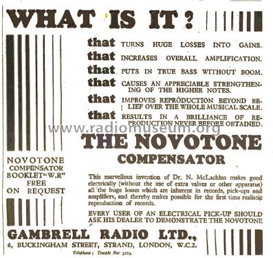 Novotone Compensator Types J, H, S.; Gambrell Bros.Ltd., (ID = 2914682) Altri tipi