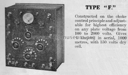 Telephony Transmitter Type F; Gambrell Bros.Ltd., (ID = 2101642) Amateur-T