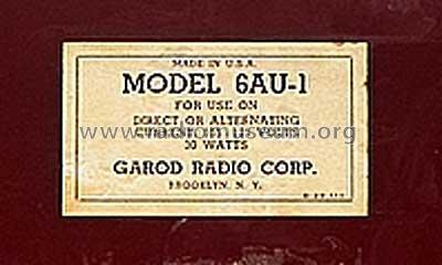 The Commander 6AU-1; Garod Radio Corp.; (ID = 251651) Radio