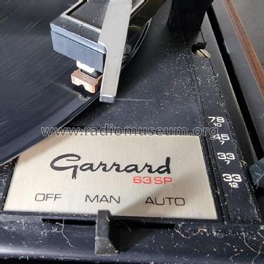 63SP; Garrard Eng. & Mfg. (ID = 2876429) R-Player