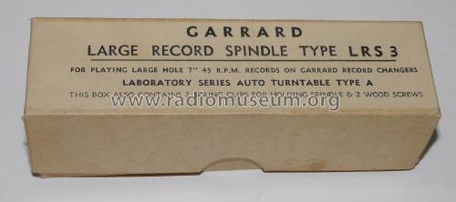 Large Record Spindle LRS3; Garrard Eng. & Mfg. (ID = 2382394) Divers