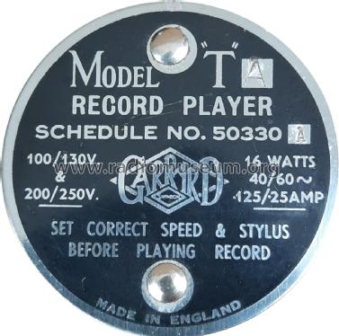 T/TA; Garrard Eng. & Mfg. (ID = 3101085) R-Player