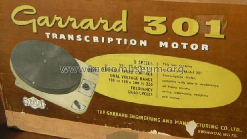 Transcription Motor 301; Garrard Eng. & Mfg. (ID = 390262) Reg-Riprod