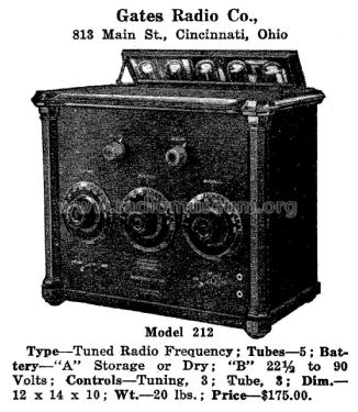 TRF Broadcast Set Model 212; Gates, Ainsworth- (ID = 1972671) Radio