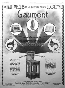Elgédyne sans haut-parleur Radio Gaumont, Radio-Seg; |Radiomuseum.org