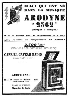 Arodyne 2362; Gaveau-Radio; Paris, (ID = 2144274) Radio