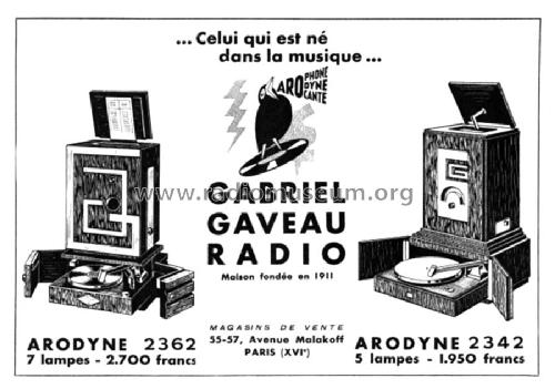 Arophone 2342; Gaveau-Radio; Paris, (ID = 2168901) Radio