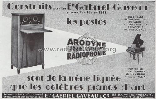 Arodyne Ensemble Radiophonique ; Gaveau-Radio; Paris, (ID = 2143955) Radio
