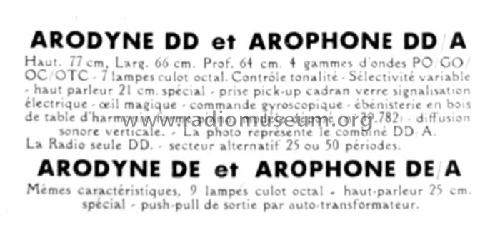 Arodyne DD ; Gaveau-Radio; Paris, (ID = 2168927) Radio