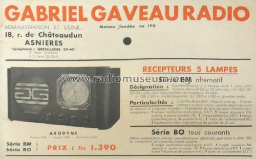 Arodyne BM; Gaveau-Radio; Paris, (ID = 2651221) Radio