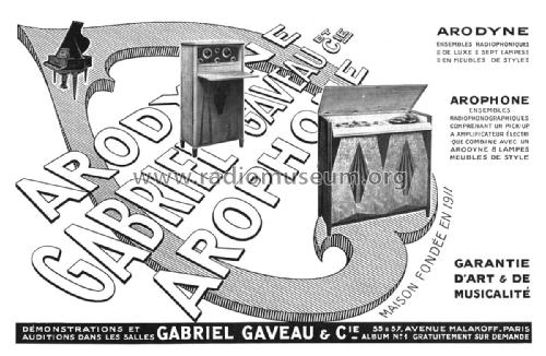 Arophone Ensemble Radiophonographique ; Gaveau-Radio; Paris, (ID = 2651380) Radio