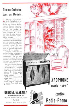 Arophone Ensemble Radiophonographique ; Gaveau-Radio; Paris, (ID = 2651382) Radio