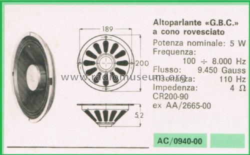 Altoparlante a Cono Rovesciato AC/0940 CR200-90; GBC; Milano (ID = 3098513) Speaker-P