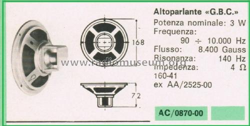 Altoparlante AC/0870-00 160-41; GBC; Milano (ID = 3097116) Speaker-P