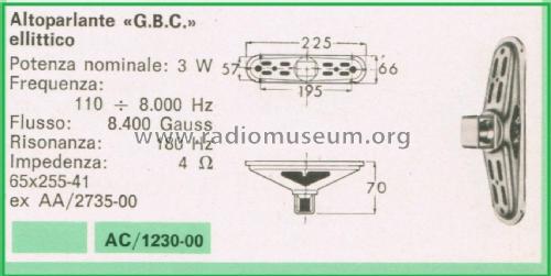 Altoparlante Ellittico AC/1230-00 65x255-41; GBC; Milano (ID = 3098523) Speaker-P