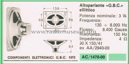 Altoparlante Ellittico AC/1470-00; GBC; Milano (ID = 3099364) Parlante