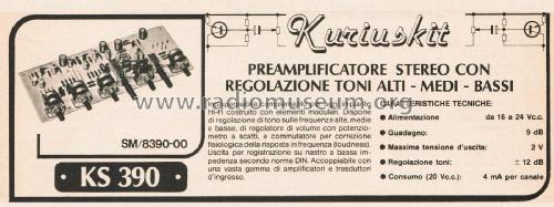 Kuriuskit Preamplificatore Stereo KS 390; GBC; Milano (ID = 2854420) Ampl/Mixer