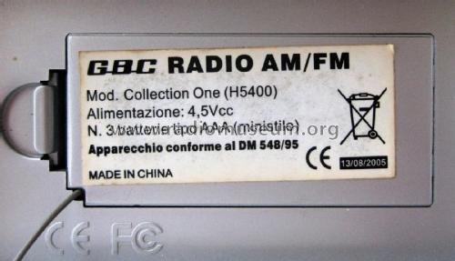 Radio AM/FM Collection One ; GBC; Milano (ID = 2792263) Radio