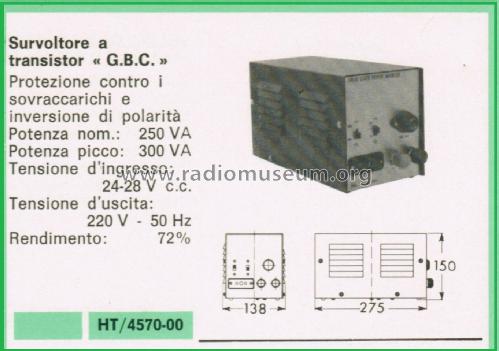 Solid State Power Inverter - Survoltore a Transistor HT/4570-00; GBC; Milano (ID = 3116099) Strom-V