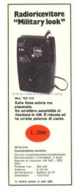 Tec - Military Look 618; GBC; Milano (ID = 3080310) Radio