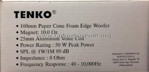 Tenko 160 mm Woofer 03.0720.08; Unknown to us - (ID = 2405052) Speaker-P