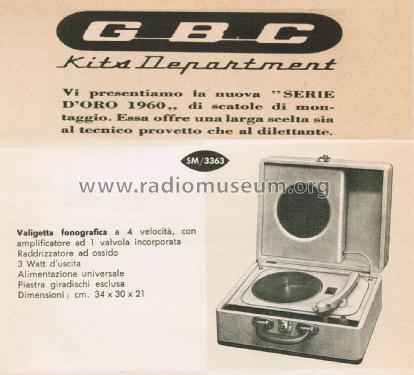 Valigetta Fonografica SM/3363; GBC; Milano (ID = 2864245) R-Player