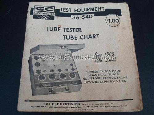 Tube Tester 36-540; GC Electronics, (ID = 1219636) Ausrüstung