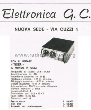 Amplificatore Lineare Rf Tiger Citizen Gc G C Elettronica Radiomuseum Org