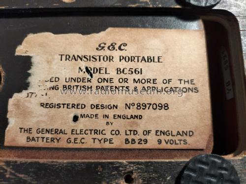 All Transistor BC561; GEC, General (ID = 2725335) Radio