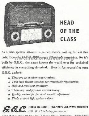 BC5060; GEC, General (ID = 654087) Radio