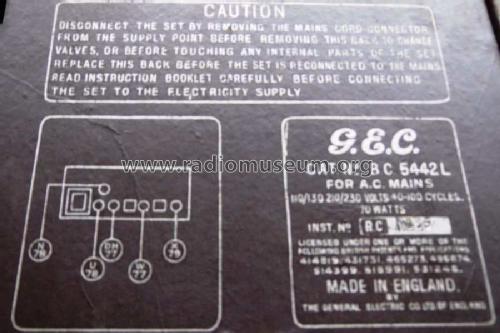 BC5442L; GEC, General (ID = 2127872) Radio