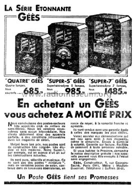 Quatre ; Géès-Radio GS; Paris (ID = 2487880) Radio